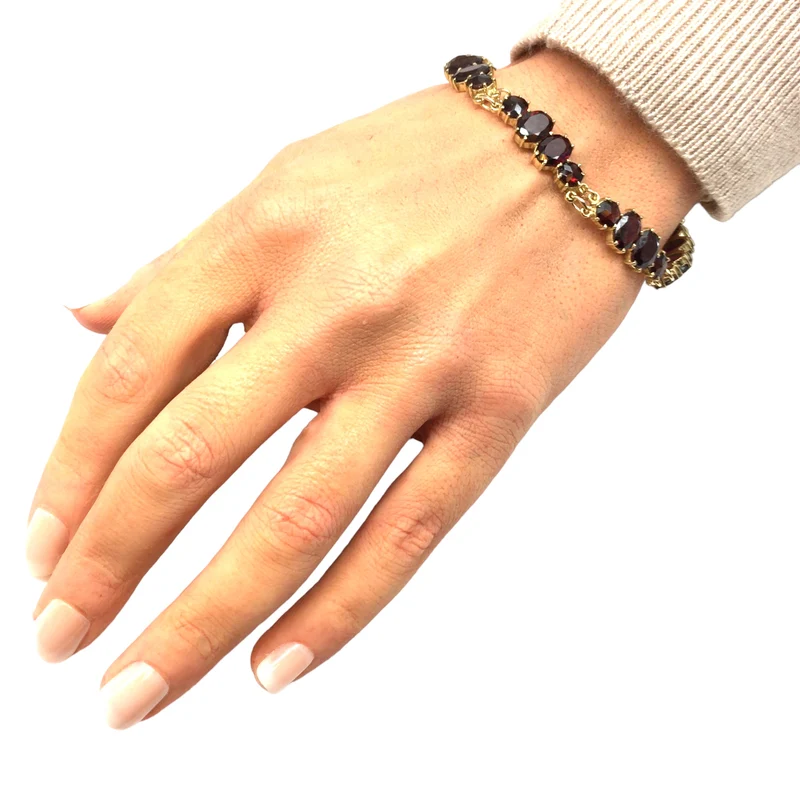 Granat-Armband Gelbgold 333 - 8 ct.