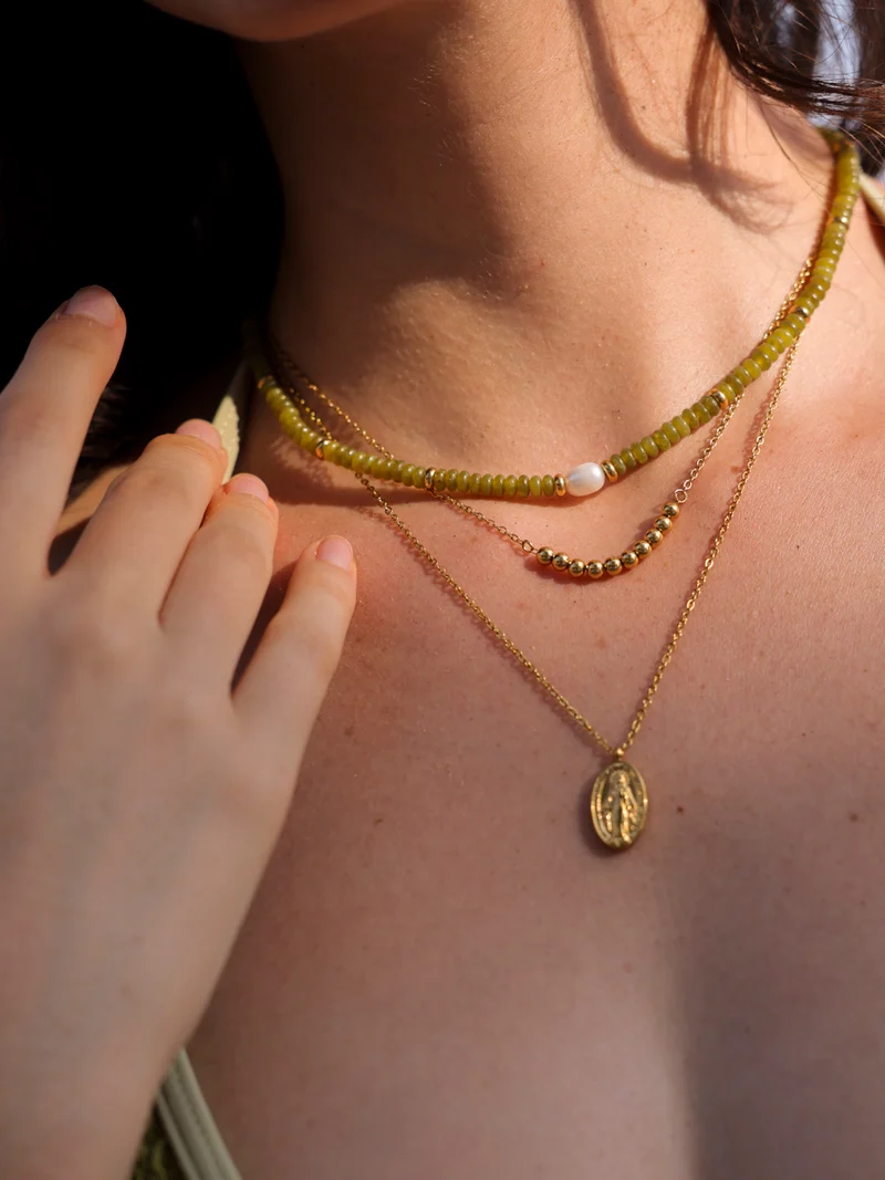 Pearl Dawn Dark Green Kette