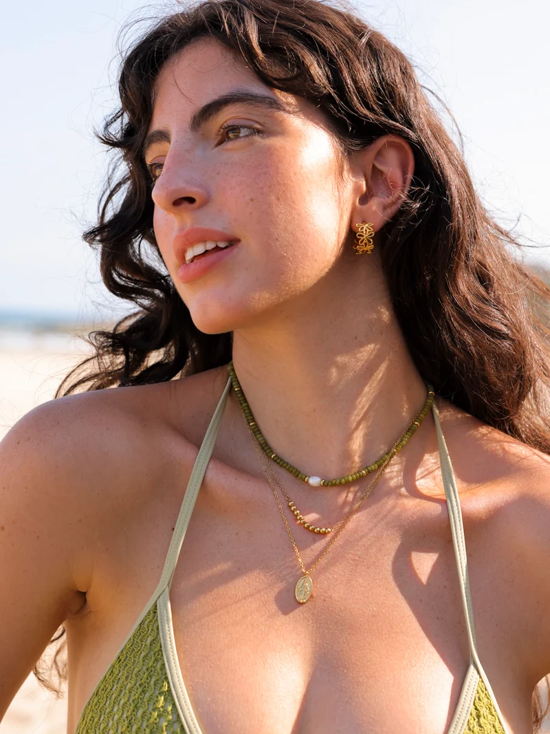 Pearl Dawn Dark Green Kette