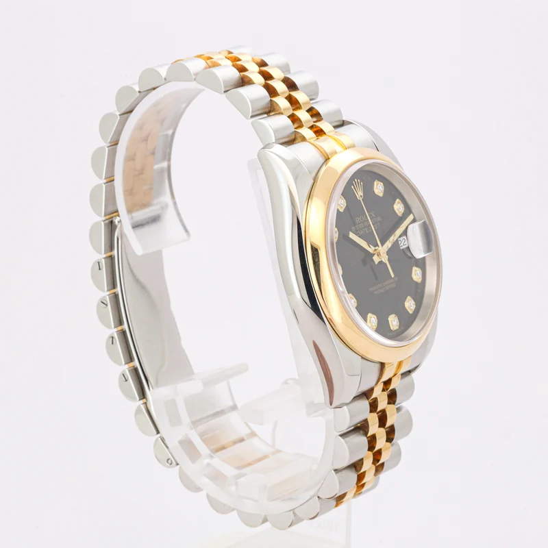 Rolex Datejust 36 116233 Stahl/Gold Black Diamond Dial