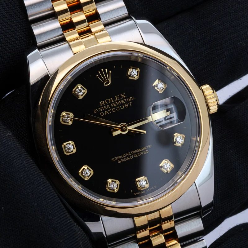 Rolex Datejust 36 116233 Stahl/Gold Black Diamond Dial