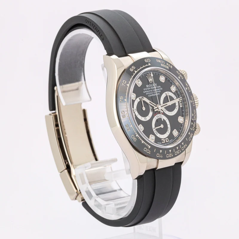 Rolex Daytona 116519LN Cosmograph Weißgold Black-Diamond Dial Oysterflex