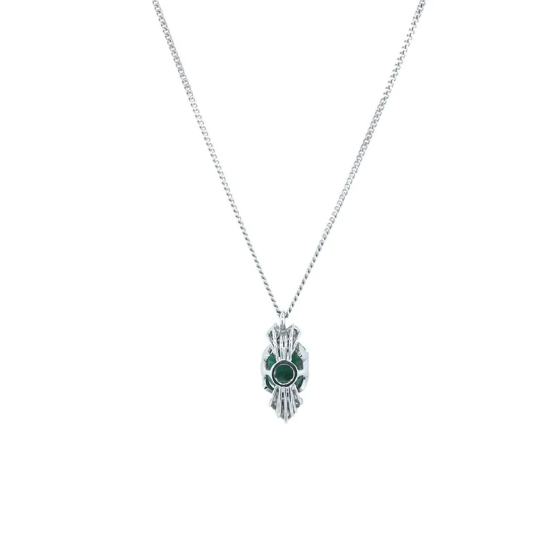 Kette mit Anhänger Weißgold 585 - 14 ct. mit Smaragd & Brillanten