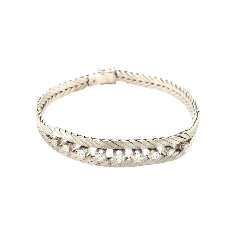 Armband Weißgold 585 - 14 ct. mit 9 Brillanten