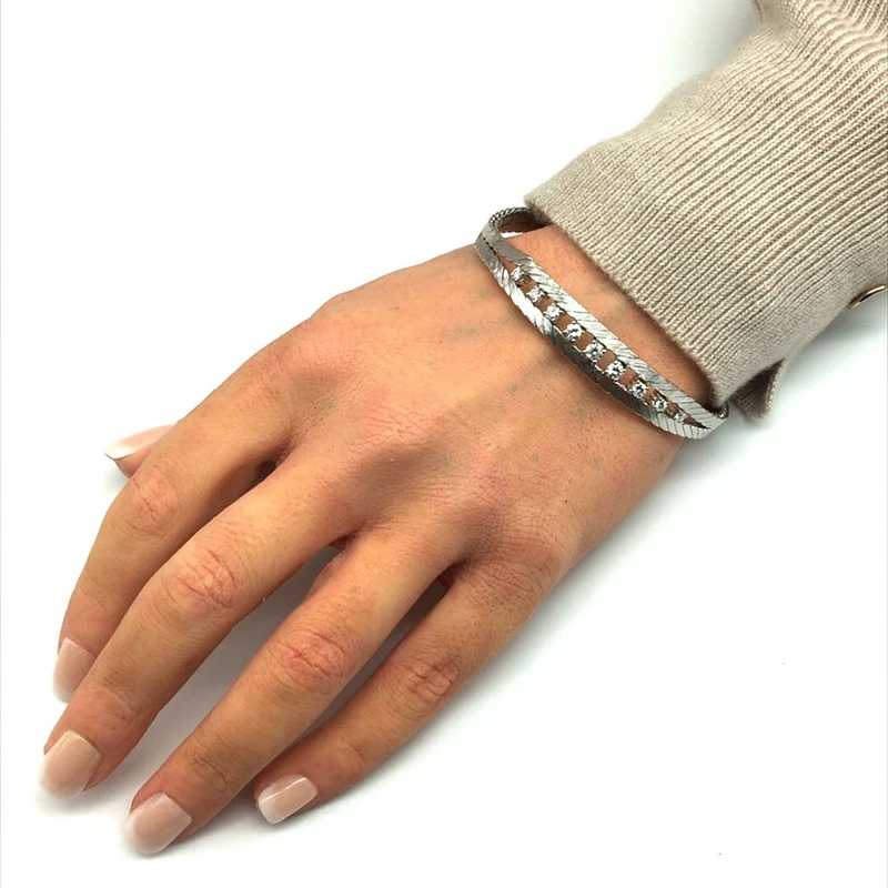 Armband Weißgold 585 - 14 ct. mit 9 Brillanten