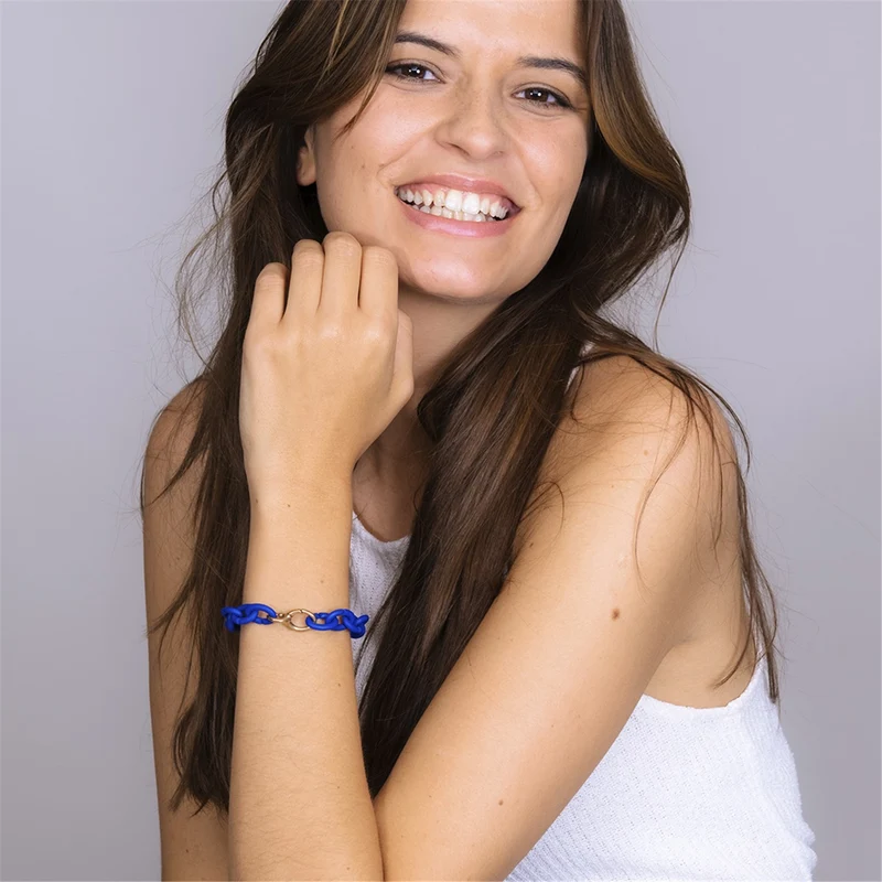 Tiefes Blau Bronze Armband