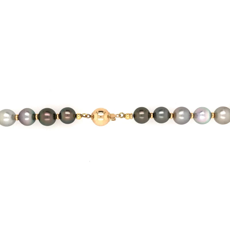 Tahitiperlenkette mit Topas Gelbgold 585