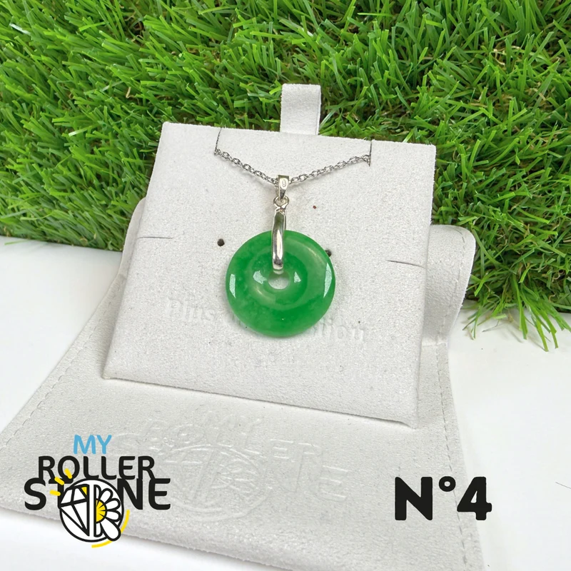 Nephrit-Jade-Anhänger aus Vietnam, 925er Sterlingsilber #4