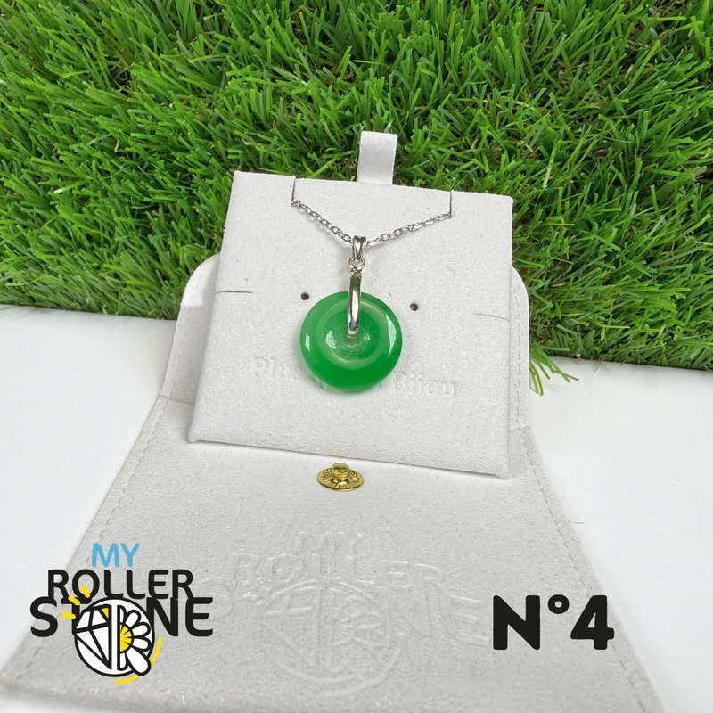 Nephrit-Jade-Anhänger aus Vietnam, 925er Sterlingsilber #4