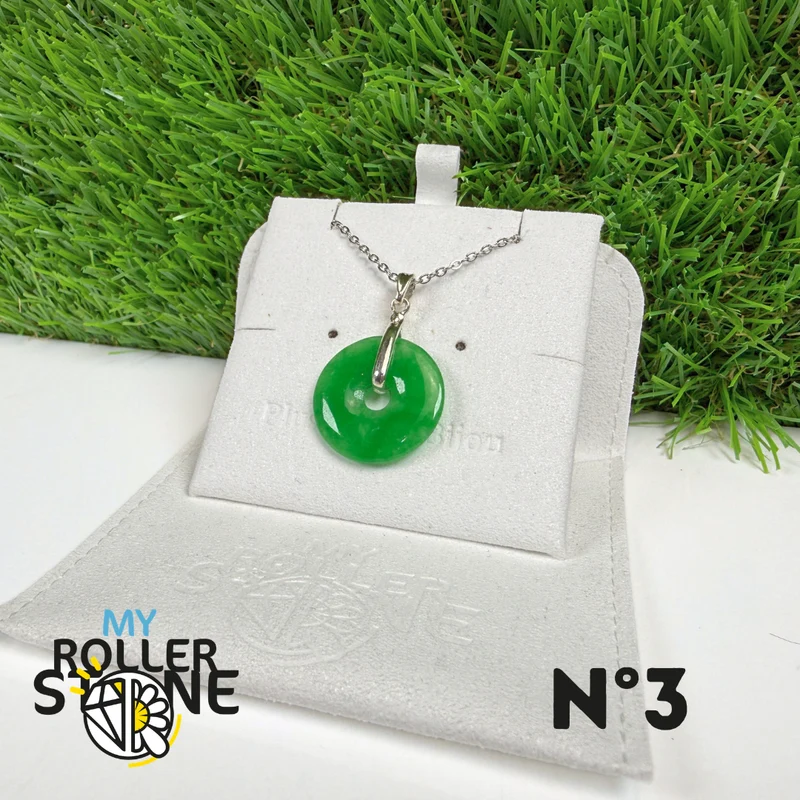Nephrit-Jade-Anhänger aus Vietnam, 925er Sterlingsilber #3