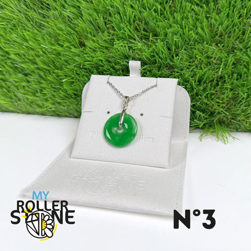 Nephrit-Jade-Anhänger aus Vietnam, 925er Sterlingsilber #3