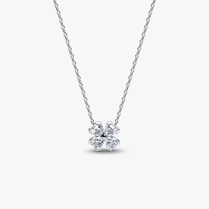 Sparkling Lucky Clover Pendant Necklace