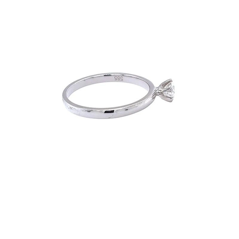 Solitär Ring Weißgold 585 - 14 ct. mit Brillant 0,35 ct. und GIA Zertifikat
