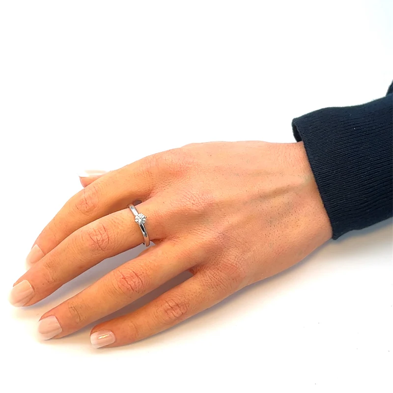 Solitär Ring Weißgold 585 - 14 ct. mit Brillant 0,35 ct. und GIA Zertifikat
