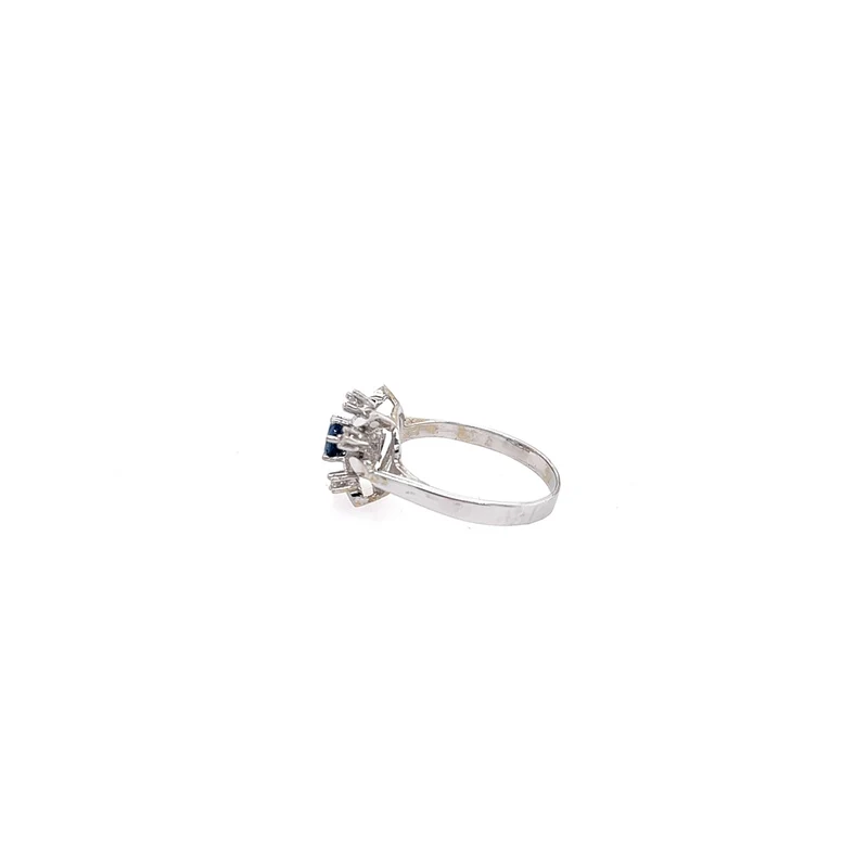 Ring mit Saphir & Brillanten Weißgold 585 - 14 ct.