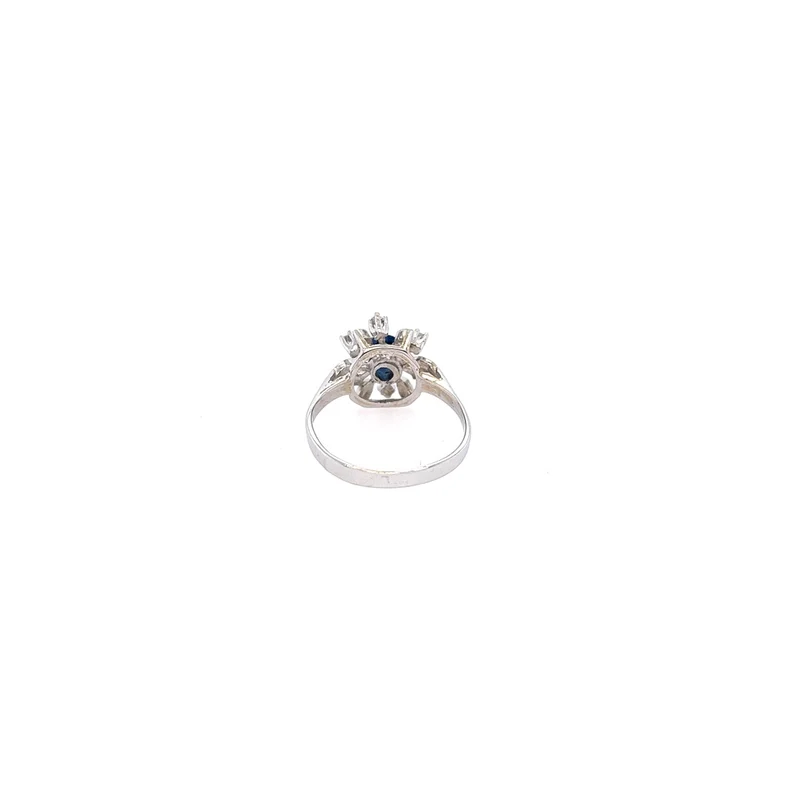 Ring mit Saphir & Brillanten Weißgold 585 - 14 ct.