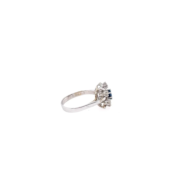 Ring mit Saphir & Brillanten Weißgold 585 - 14 ct.