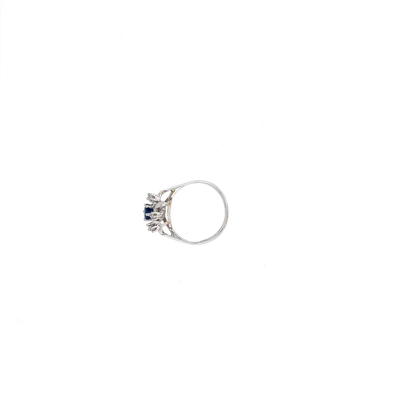Ring mit Saphir & Brillanten Weißgold 585 - 14 ct.