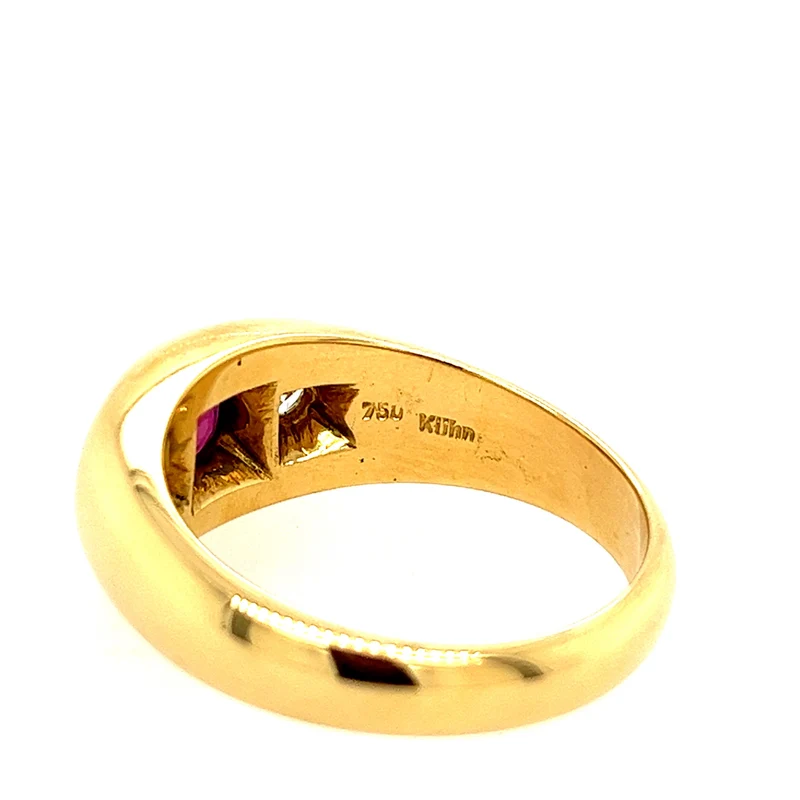 Ring Gelbgold 750 - 18 ct. mit Rubin & Brillanten