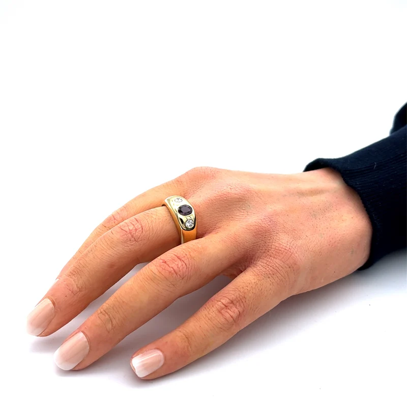 Ring Gelbgold 750 - 18 ct. mit Rubin & Brillanten