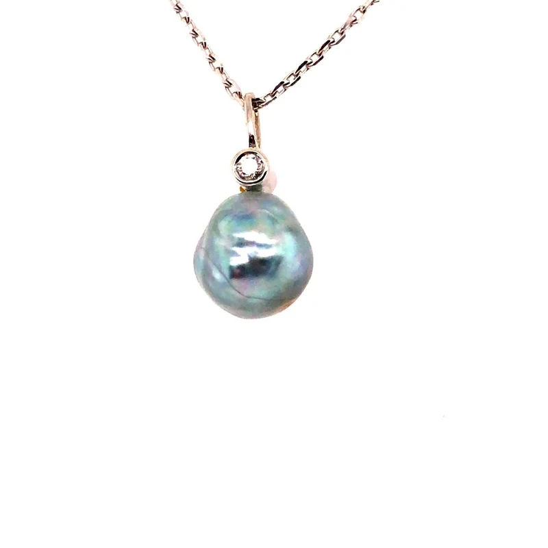 Kette mit Perlen-Anhänger Weißgold 585 - 14 ct.