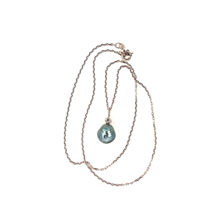 Kette mit Perlen-Anhänger Weißgold 585 - 14 ct.