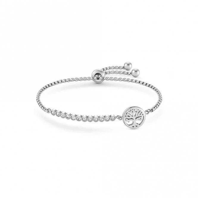 Milleluci Tree of Life Bracelet in Silver with Clear White CZ