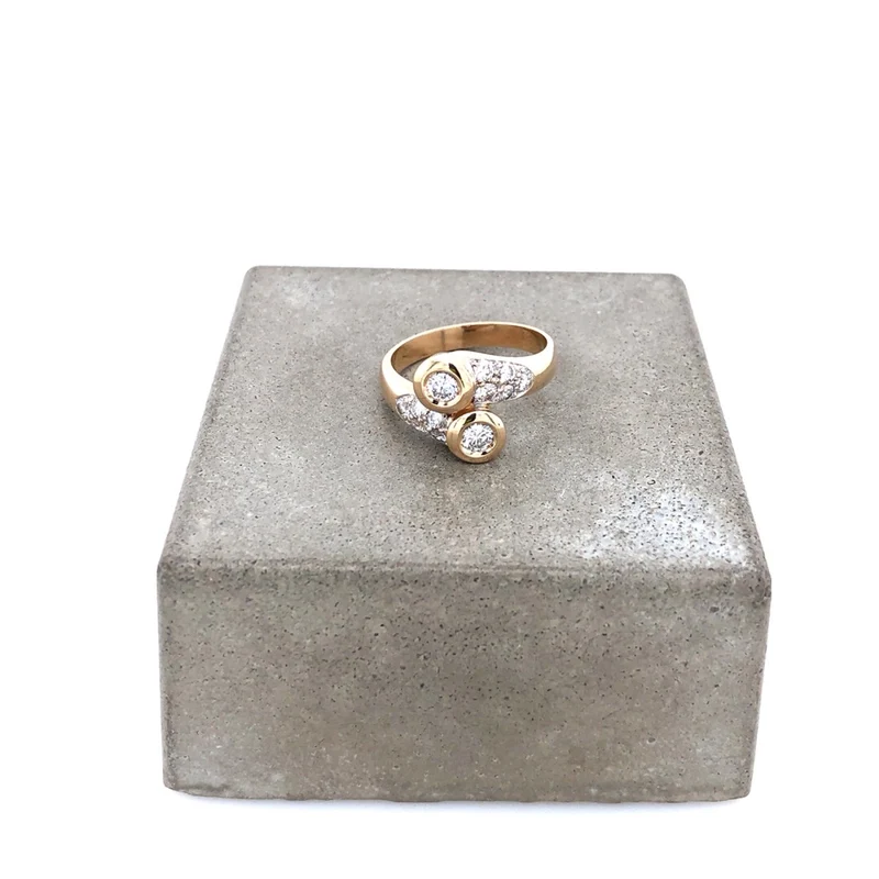 "Toi et Moi" Ring Gelbgold 585 mit Brillanten