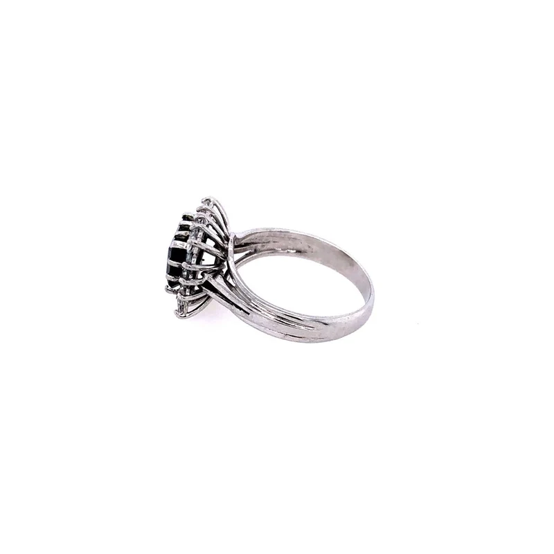 Ring Weißgold 750 mit Turmalin & Diamanten