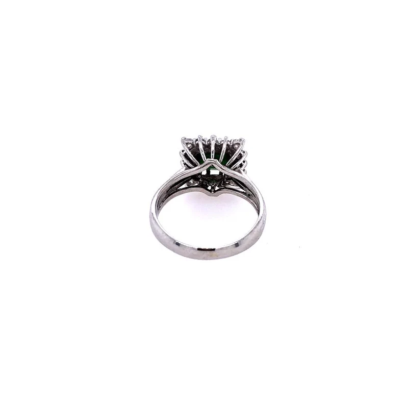Ring Weißgold 750 mit Turmalin & Diamanten