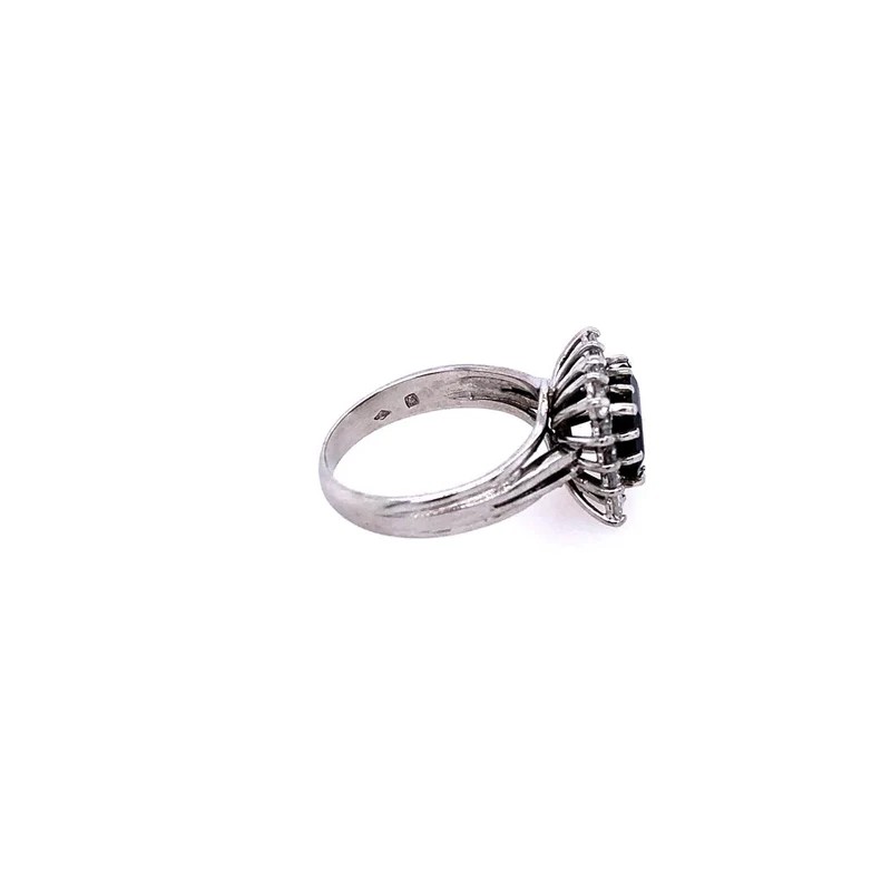 Ring Weißgold 750 mit Turmalin & Diamanten