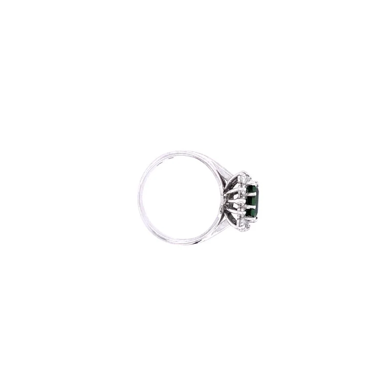 Ring Weißgold 750 mit Turmalin & Diamanten