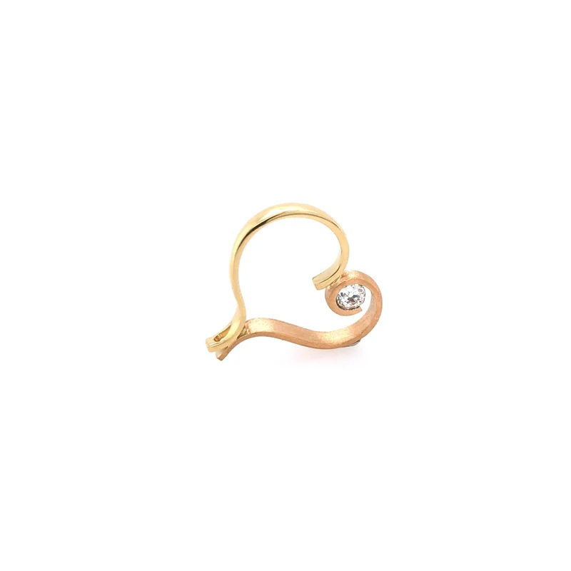 Herz-Anhänger Bicolor Gold 585 mit Diamant