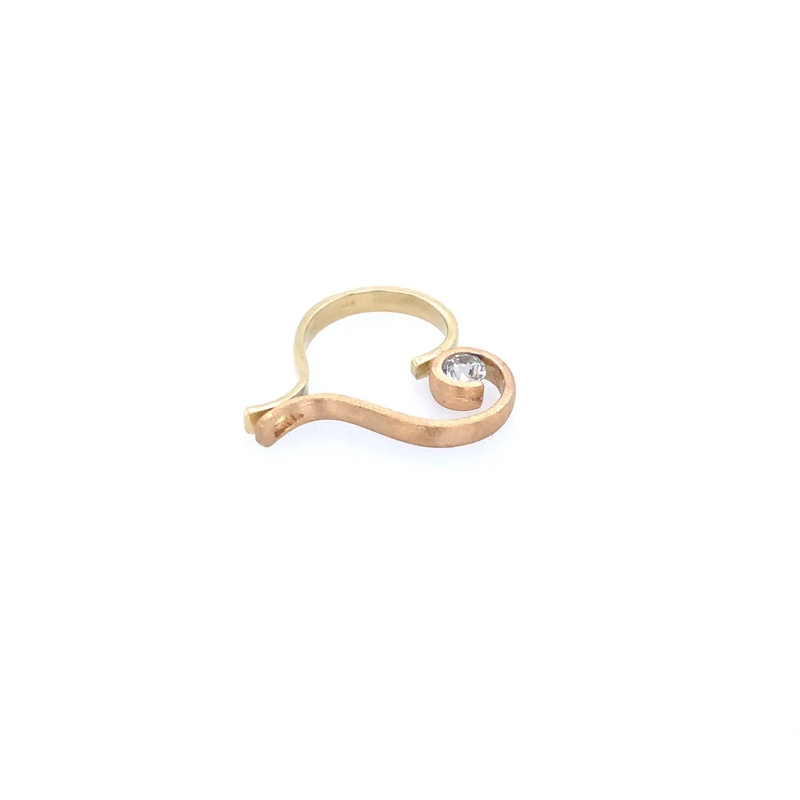 Herz-Anhänger Bicolor Gold 585 mit Diamant