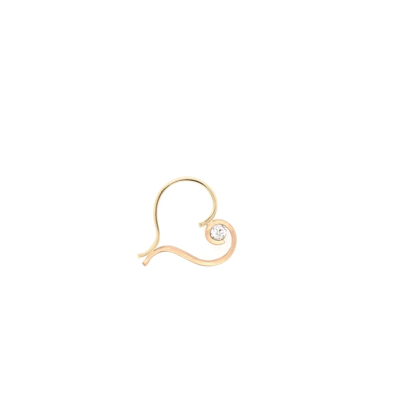 Herz-Anhänger Bicolor Gold 585 mit Diamant