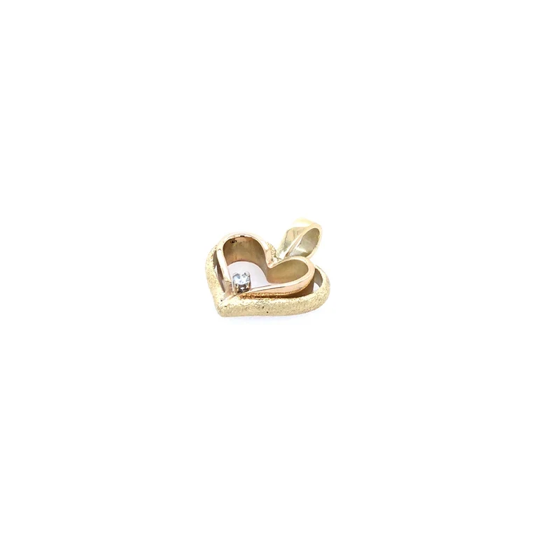 Herz-Anhänger Tricolor Gold 585