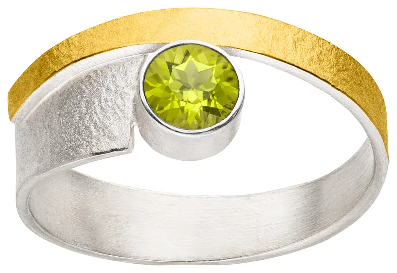 925er Silber Ring feingoldbelegt MANU R1388PR