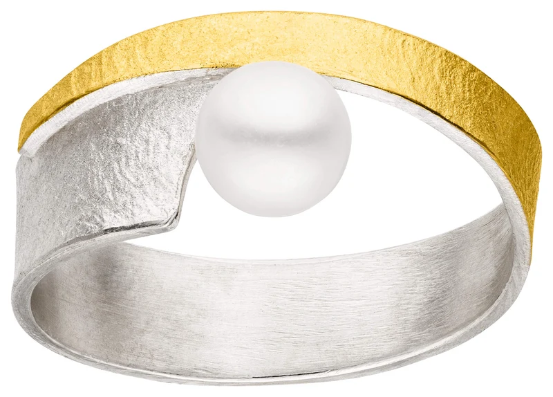 925er Silber Ring feingoldbelegt MANU R1388PE