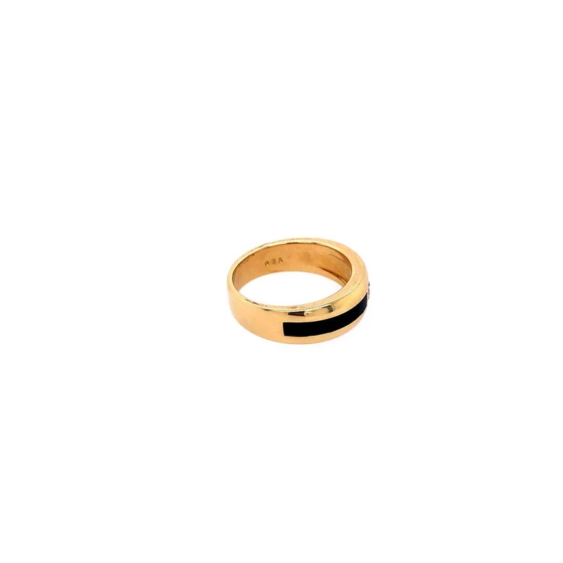 Ring Gelbgold 750 mit Brillant & Onyx