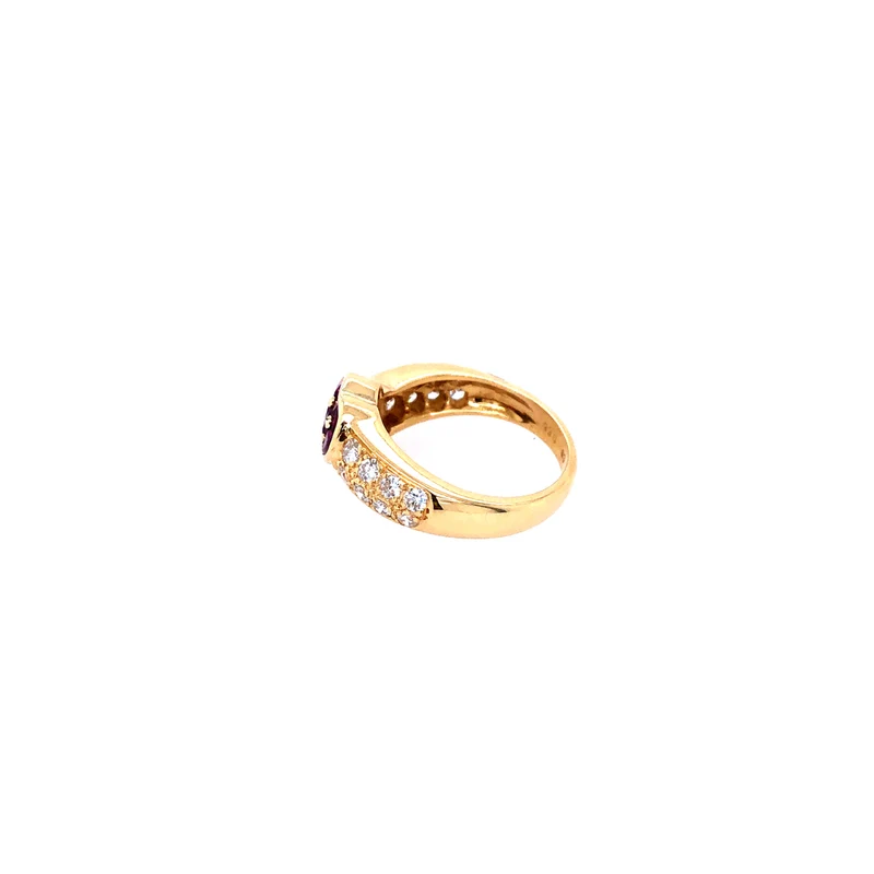 Ring Gelbgold 750 mit Saphiren, Rubinen & Brillanten