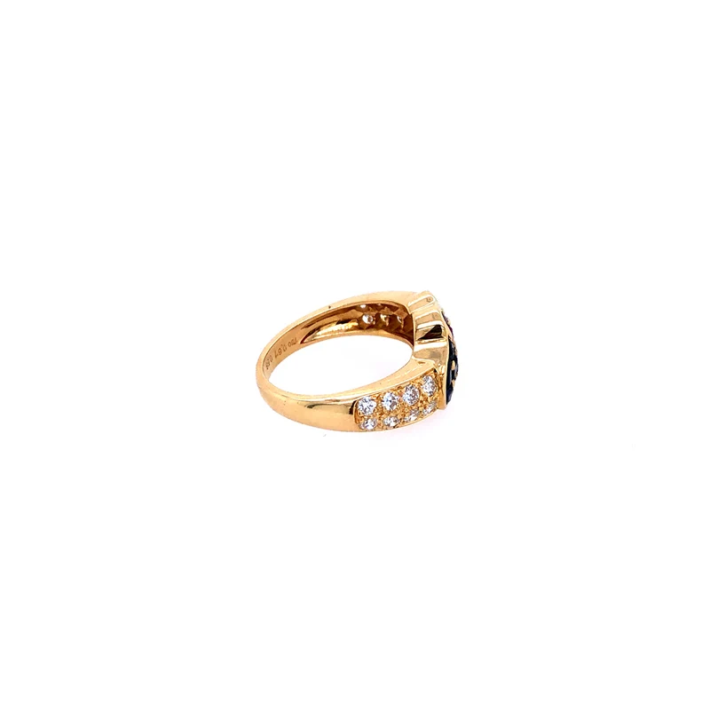 Ring Gelbgold 750 mit Saphiren, Rubinen & Brillanten