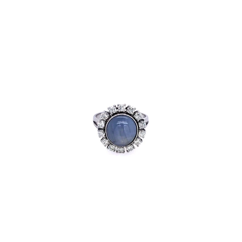 Ring Weissgold 750 mit Stern-Safir & Brillanten