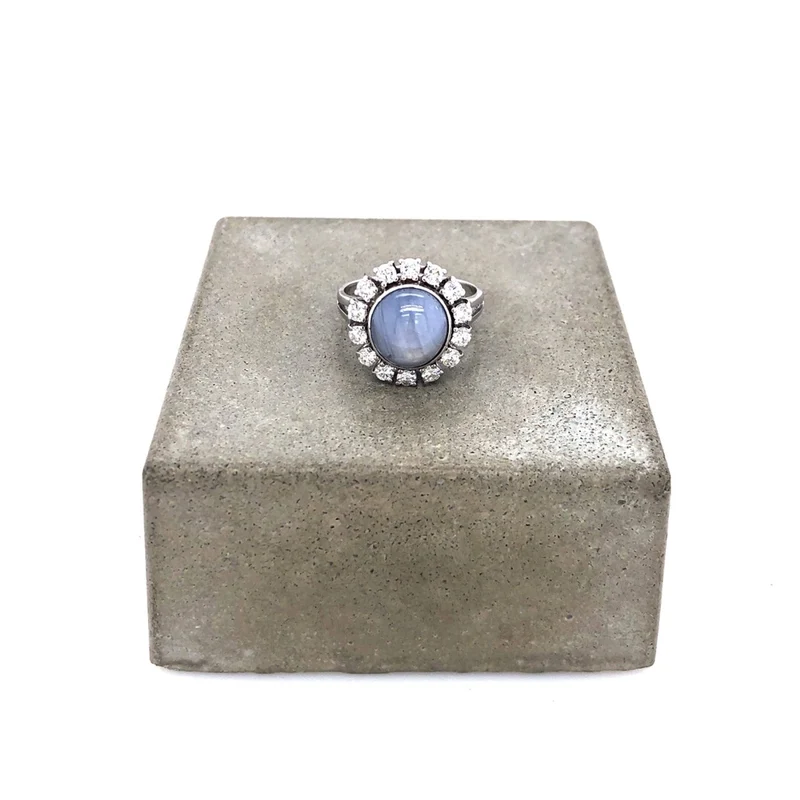 Ring Weissgold 750 mit Stern-Safir & Brillanten