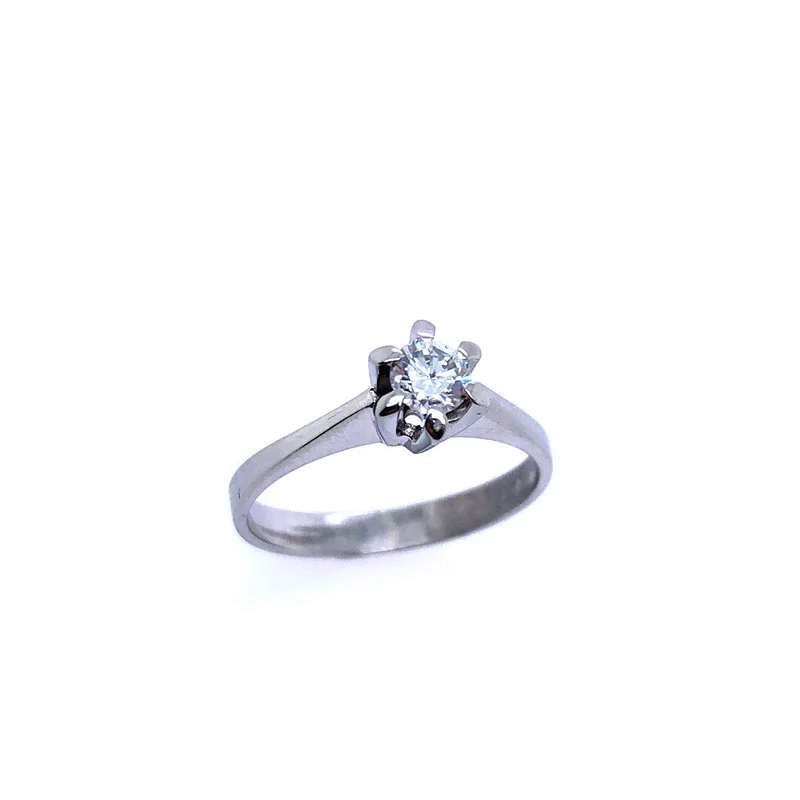 Solitare Weissgold 585 mit Brillant