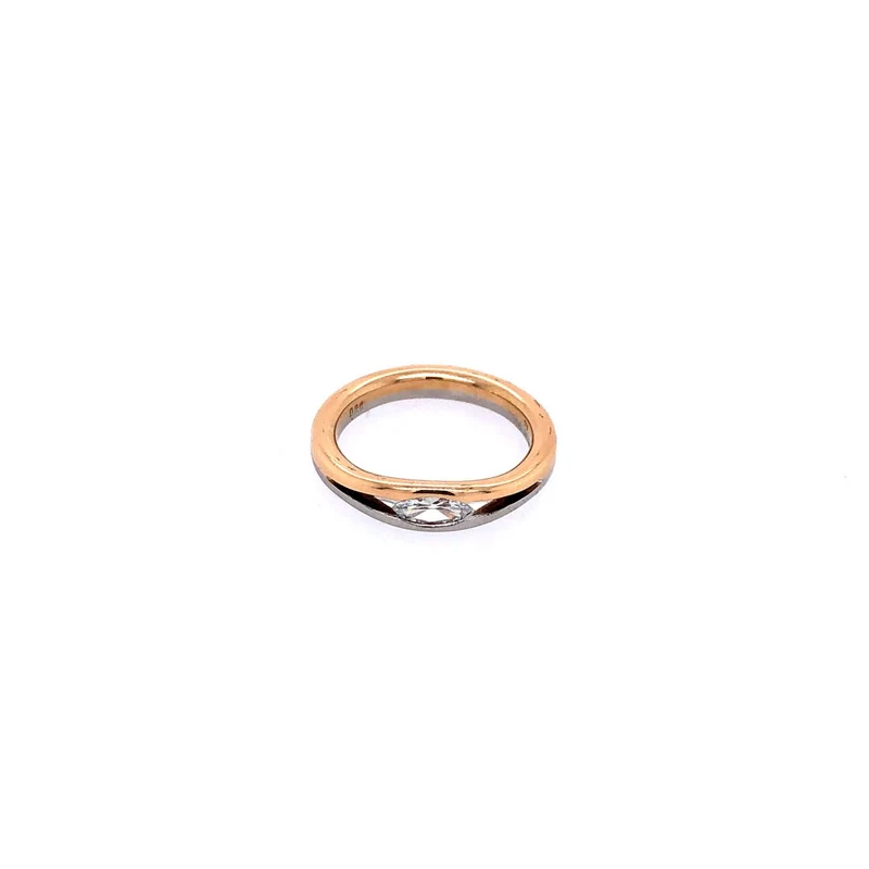 Ring Bicolor Gold 750 mit Diamant