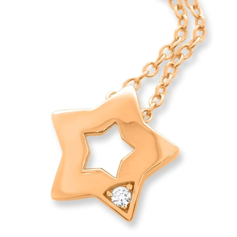 KETTE MIT STERANHÄNGER ROSÉ VERGOLDET MIT ZIRKONIA