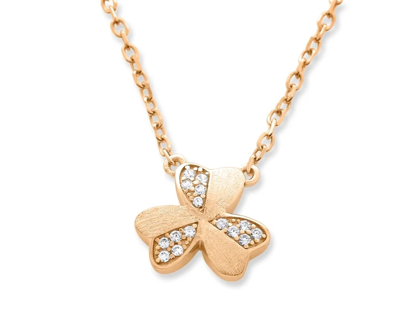 KETTE KLEEBLATT DAMEN ROSEGOLD MIT KLEEBLATTANHÄNGER ZIRKONIA