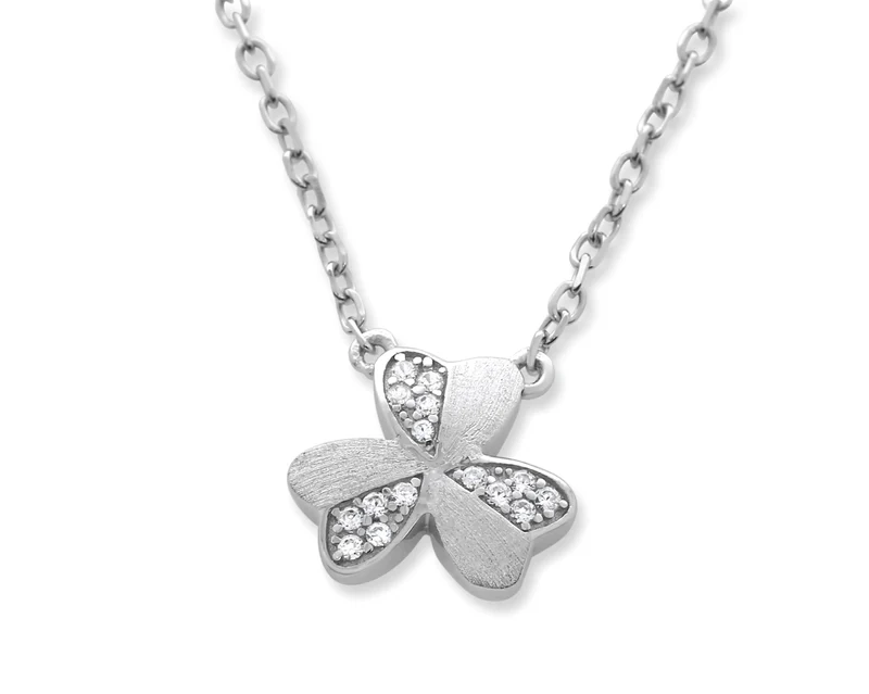 KLEEBLATT ANHÄNGER MIT ZIRKONIA DAMEN KETTE MIT ANHÄNGER
