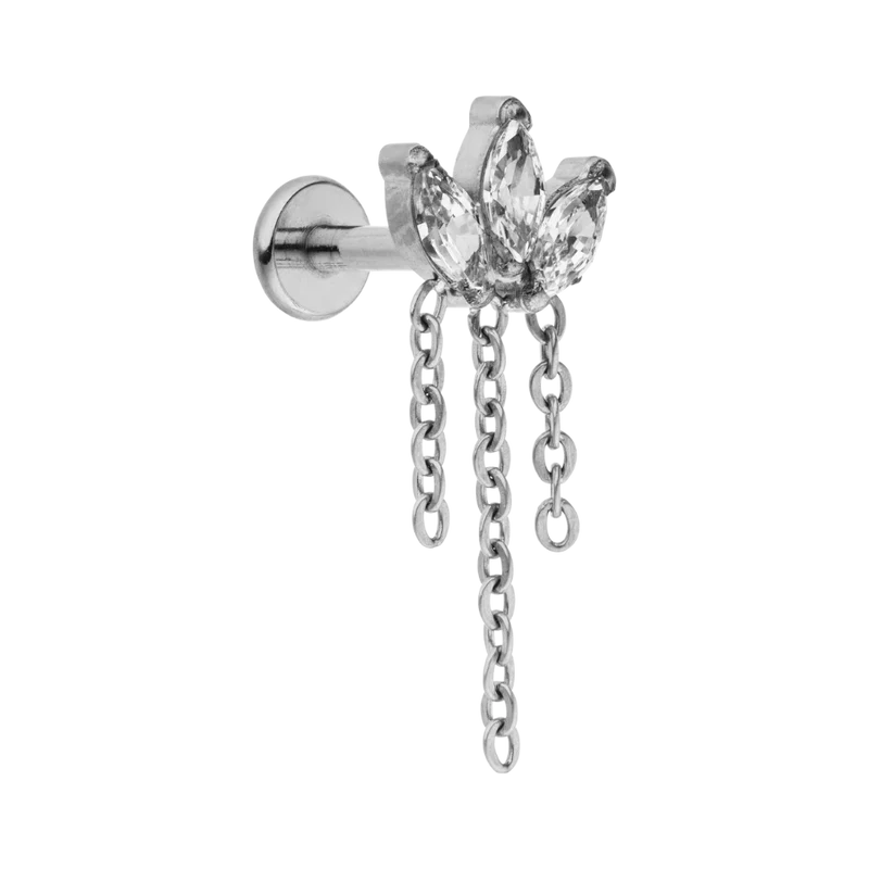 Lotus Flow Labret Piercing 18K Vergoldet