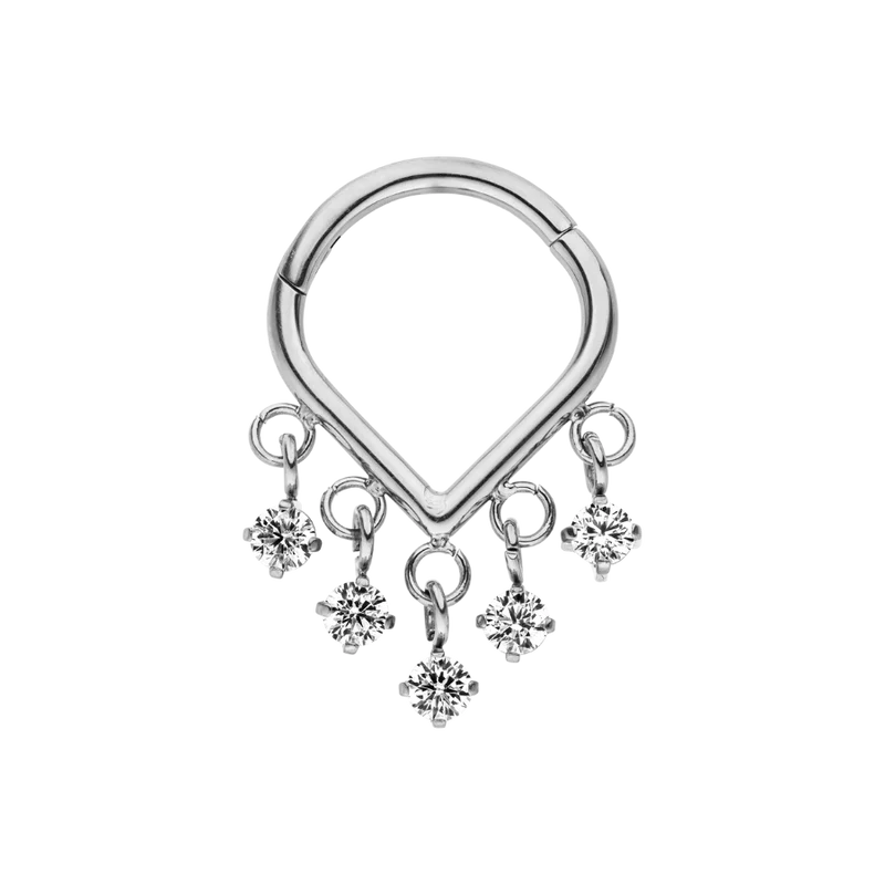 Crystal Drop Clicker Piercing 18K Vergoldet